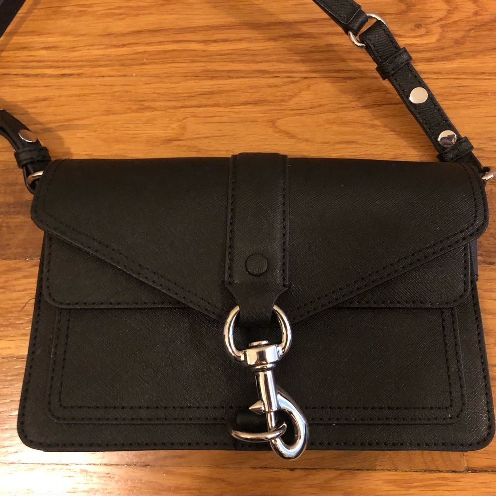 Rebecca Minkoff Hudson Moto Crossbody Bag, Black